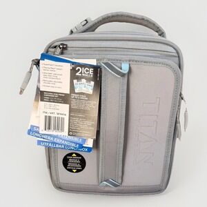 Titan by Arctic Zone Insulated Lunch Box with 2 Ice Walls upto 6 hrs Cold Gray